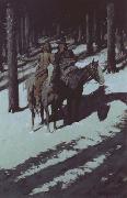Frederic Remington Indian Scouts in the Moonlight (mk43) oil painting picture wholesale
